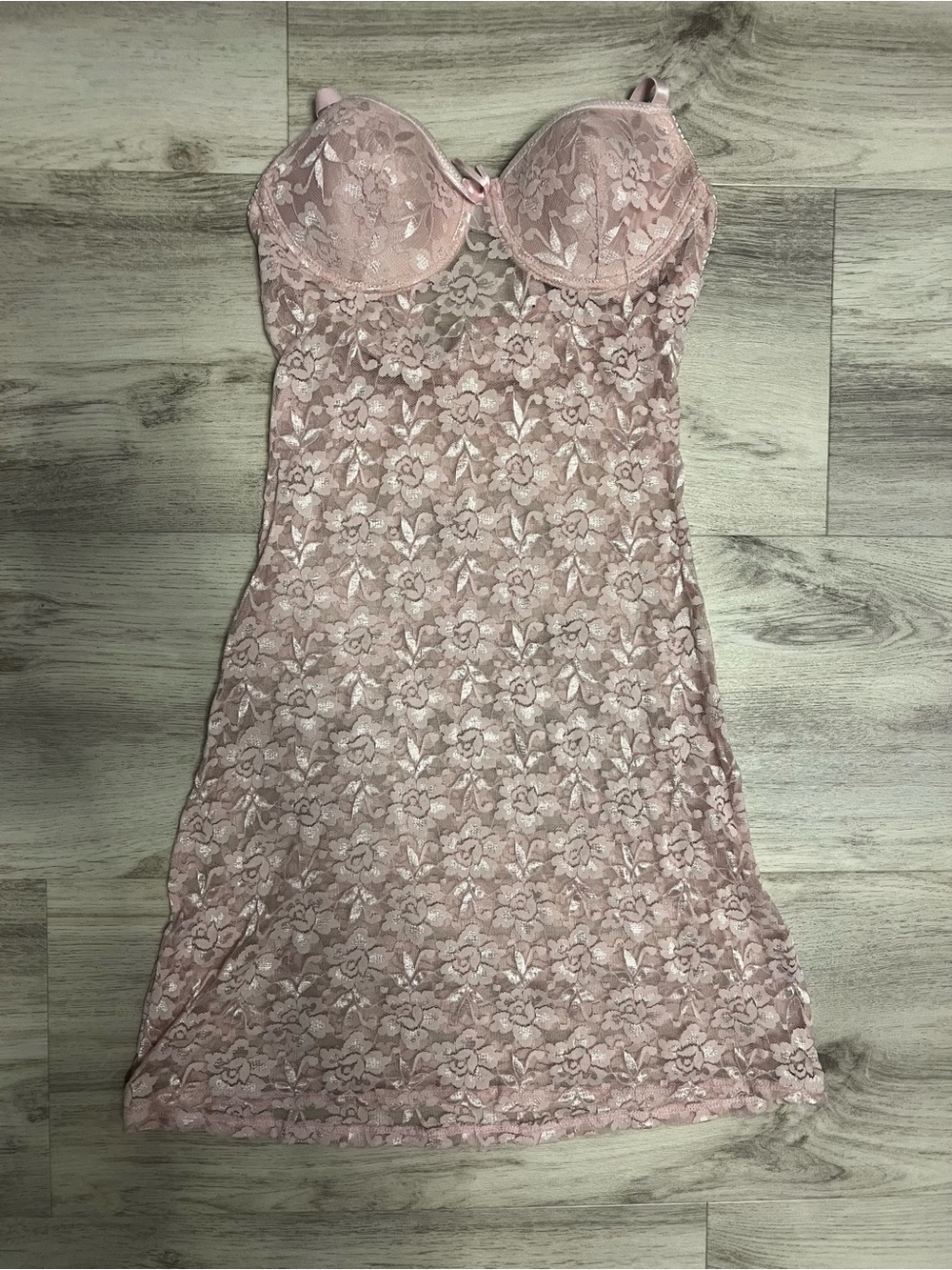 Rampage Blush Lace Mini Slip Dress